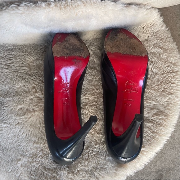 Christian Louboutin Leather Peep Toe Heels - Picture 4 of 11